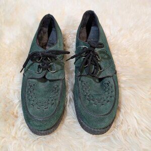 Underground Wulfrun Single in Dark Green Platform Goth Emo Made in England Sz 11